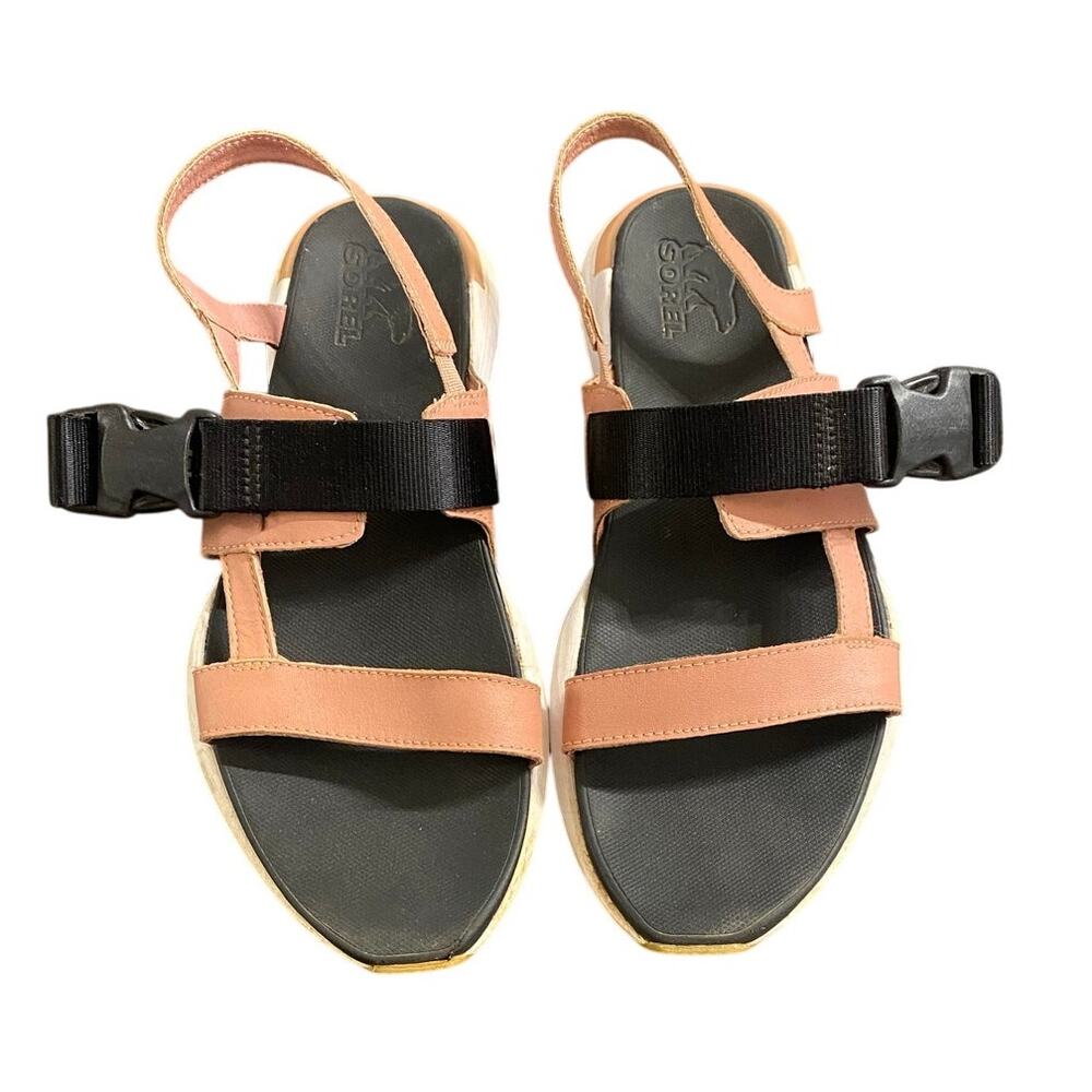 Sorel Kinetic Impact Slingback Sandals Pink Black Chunky Sz 8 Gorpcore Hike Walk